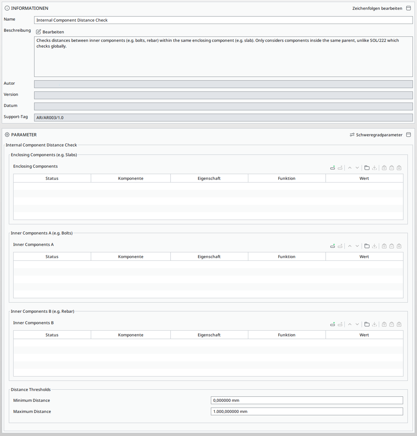 Internal Component Distance Check